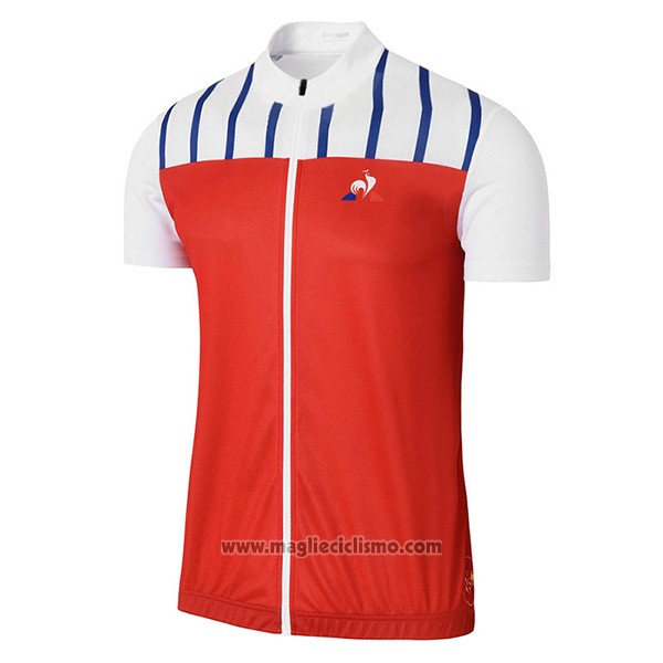 2017 Abbigliamento Ciclismo Coq Sportif Tour de France Rosso e Bianco Manica Corta e Salopette